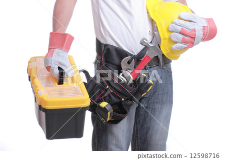 Worker holding tool box 12598716