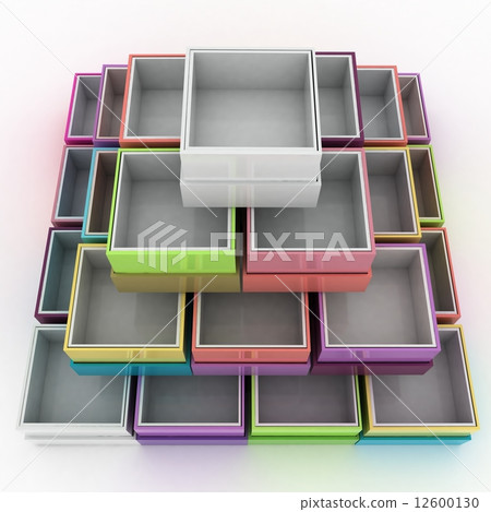3d illustration of colorful geometrical figure - Stock Illustration ...
