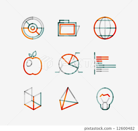 Minimal thin line design web icon set - Stock Illustration [12600482 ...