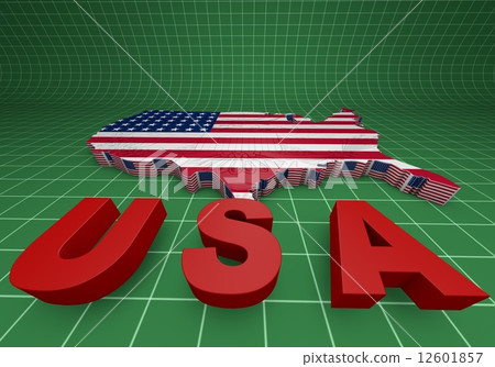 U.S.A. mapped flag in 3D illustration . 12601857