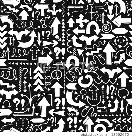 Seamless background of hand drawn arrows - Stock Illustration [12602670 ...