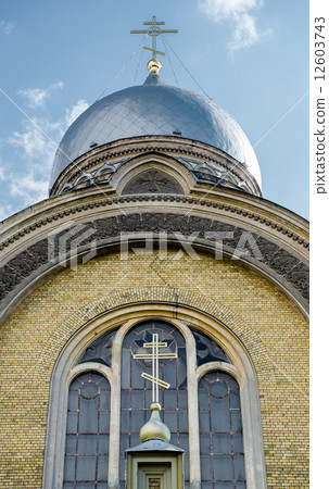 The Cathedral of the Holy Trinity facade. Riga, Latvia 12603743