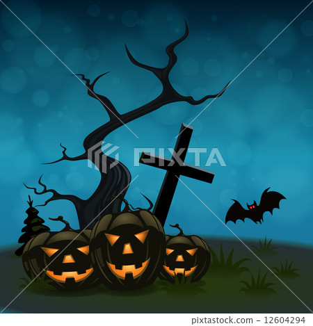 Halloween background with pumpkins 12604294
