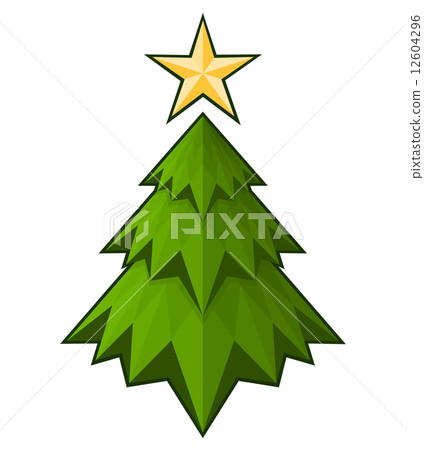 Green triangle Christmas tree, vector illustration Green triangle Christmas tree, vector illustration 12604296
