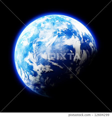 Earth Like Planet on black background 12604299