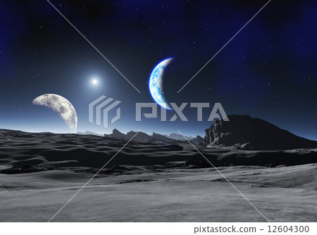 Earth Like Planet with two Moons Earth Like Planet with two Moons 12604300
