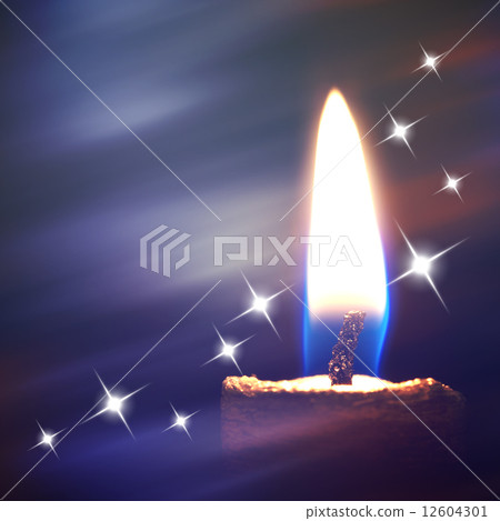 Burning candle on abstract color background Burning candle on abstract color background 12604301