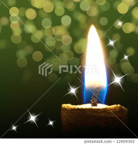 Burning candle on abstract color background Burning candle on abstract color background 12604302