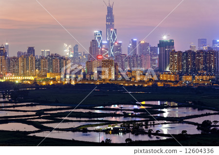 hong kong countryside sunset 12604336