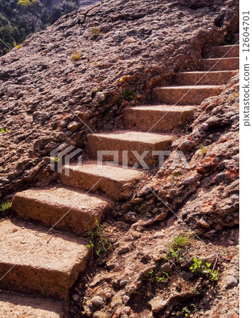 Stairway in Montserrat Mountain, Spain 12604701