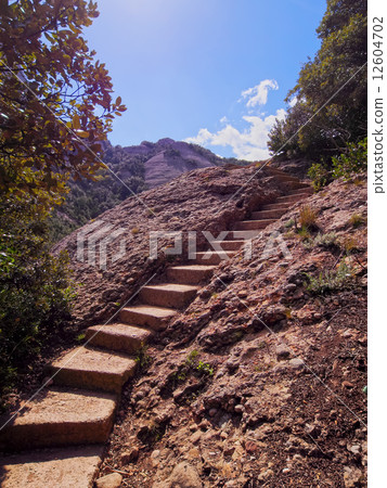 Stairway in Montserrat Mountain, Spain Stairway in Montserrat Mountain, Spain 12604702