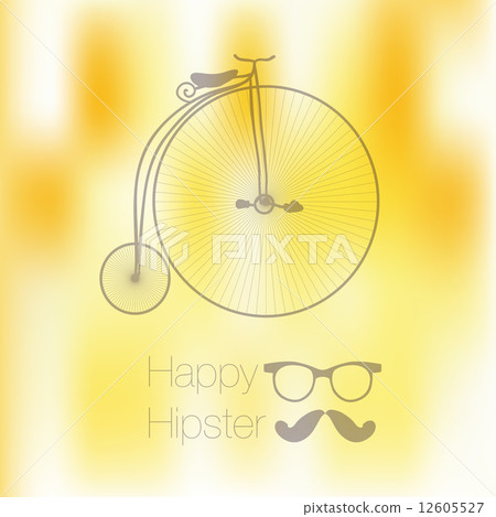 Hipster blur retro vintage label background with mustache and bicycle Hipster blur retro vintage label background with mustache and bicycle 12605527