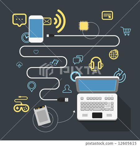 Different modern devices connection. Design elements 12605615
