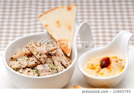 chicken taboulii couscous with hummus chicken taboulii couscous with hummus 12605745