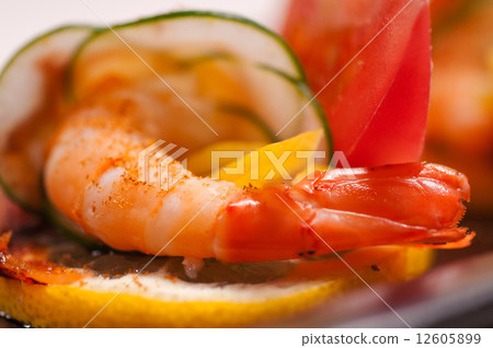 colorful  prawn shrimps appetizer snack 12605899