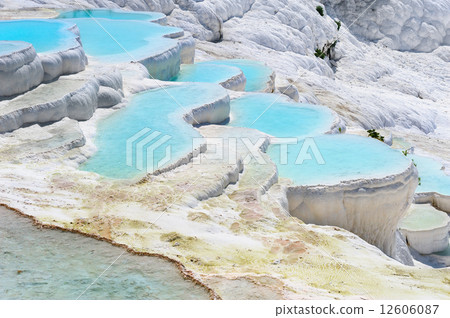 Travertine pools and terraces in Pamukkale, Turkey Travertine pools and terraces in Pamukkale, Turkey 12606087