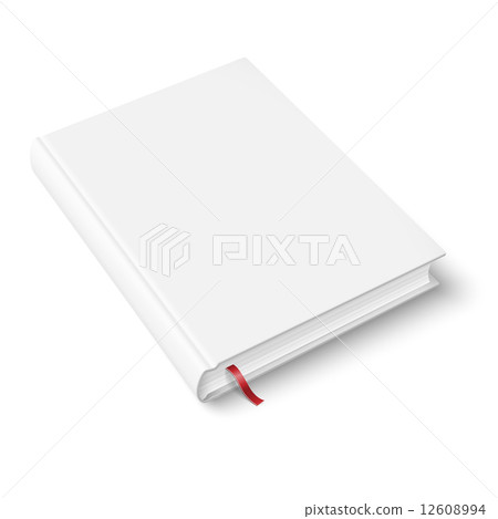 Blank book template with bookmark. Blank book template with bookmark. 12608994