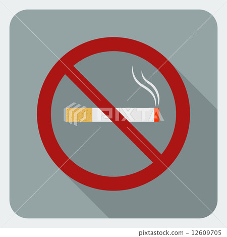 Flat icon no smoking. Stop smoking symbol. 12609705