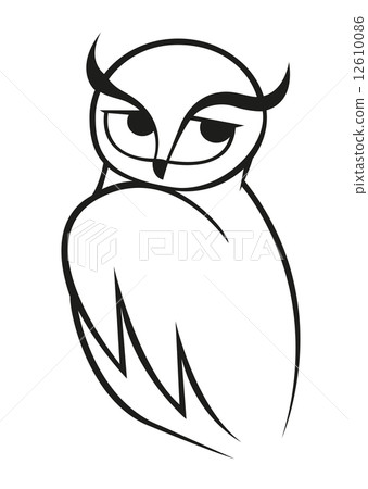 Doodle sketch of wise owl Doodle sketch of wise owl 12610086