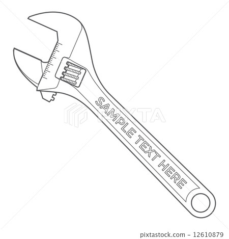outline adjustable wrench 12610879