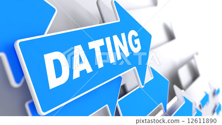 Dating on Blue Direction Arrow Sign. Dating on Blue Direction Arrow Sign. 12611890