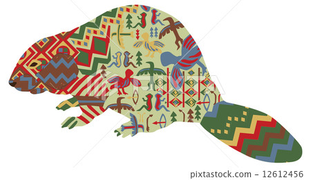 beaver in the ethnic pattern of indians 12612456