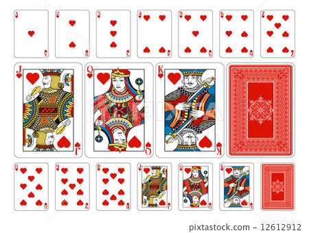 Poker size Heart playing cards plus reverse 12612912