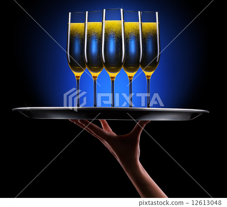 waiter hand with champagne 12613048