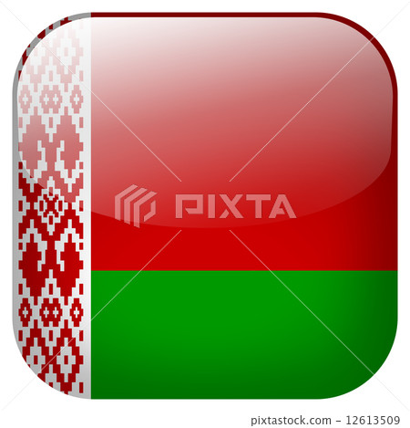 Belarus national flag square button isolated on white background Belarus national flag square button isolated on white background 12613509