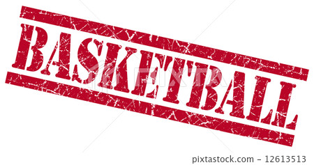 basketball red square grungy isolated rubber stamp basketball red square grungy isolated rubber stamp 12613513