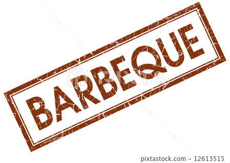Barbeque brown square grungy stamp isolated on white background 12613515