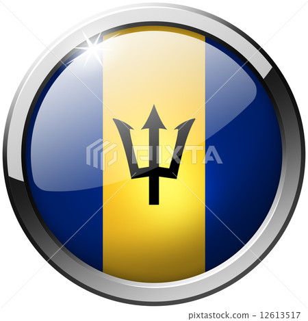 Barbados Round Metal Glass Button 12613517