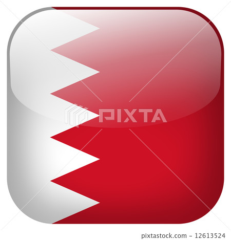 Bahrain national flag square button isolated on white background Bahrain national flag square button isolated on white background 12613524