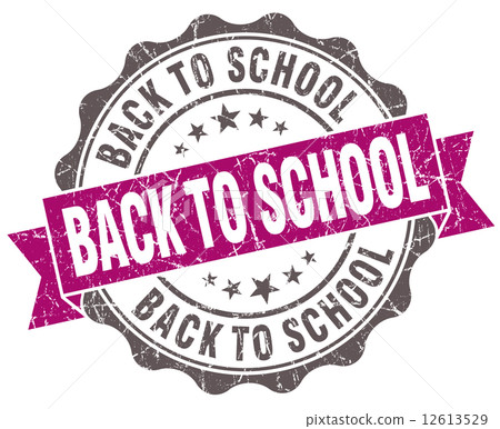 Back to school violet grunge retro style isolated seal Back to school violet grunge retro style isolated seal 12613529