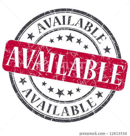 Available red round grungy stamp isolated on white background Available red round grungy stamp isolated on white background 12613538