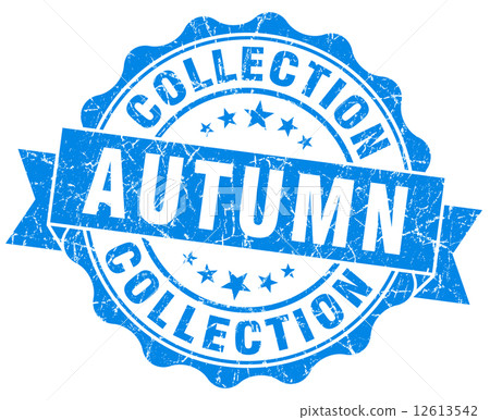 autumn collection blue grunge stamp autumn collection blue grunge stamp 12613542