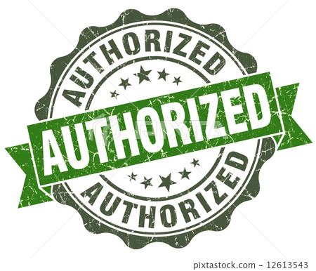 Authorized green grunge retro style isolated seal Authorized green grunge retro style isolated seal 12613543
