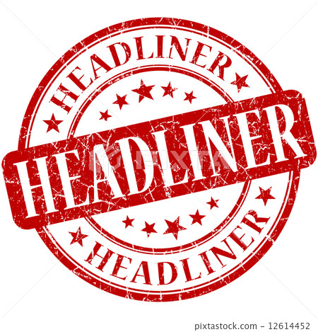 Headliner grunge red round stamp 12614452