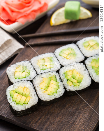Sushi rolls with avocado Sushi rolls with avocado 12614514