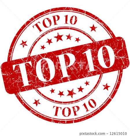 Top 10 red round grungy vintage rubber stamp 12615010