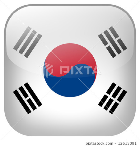 South Korea national flag square button isolated on white background South Korea national flag square button isolated on white background 12615091