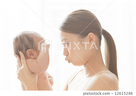 3 months old baby and mum 3 months old baby and mum 12615286