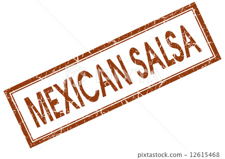 Mexican salsa brown square grungy stamp isolated on white background Mexican salsa brown square grungy stamp isolated on white background 12615468