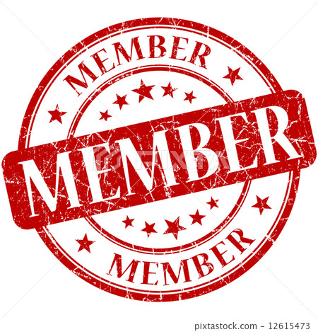 Member grunge red round stamp 12615473
