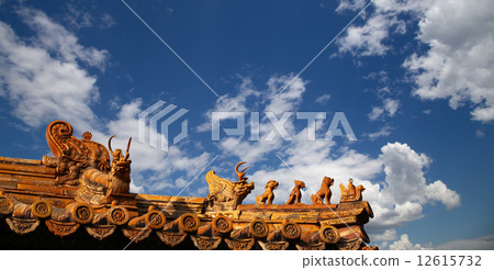 Roof decorations in Yonghe Temple (Lama Temple) in Beijing, China Roof decorations in Yonghe Temple (Lama Temple) in Beijing, China 12615732