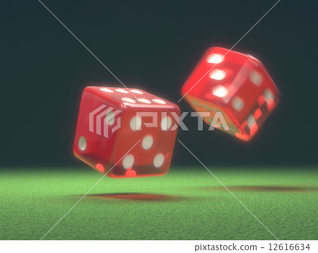 Red Dice In Motion 12616634