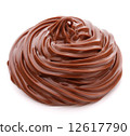 Chocolate cream swirl isolated on white background cutout 12617790
