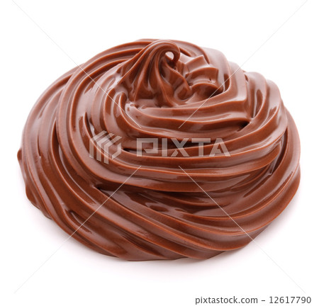 Chocolate cream swirl isolated on white background cutout 12617790