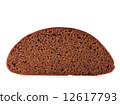 Slice of fresh rye bread isolated on white background cutout 12617793