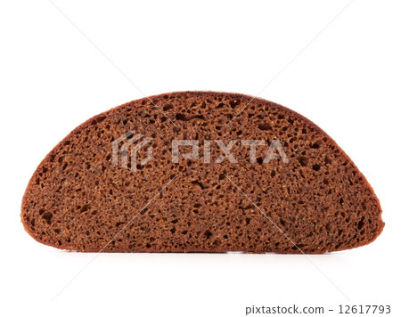 Slice of fresh rye bread isolated on white background cutout 12617793